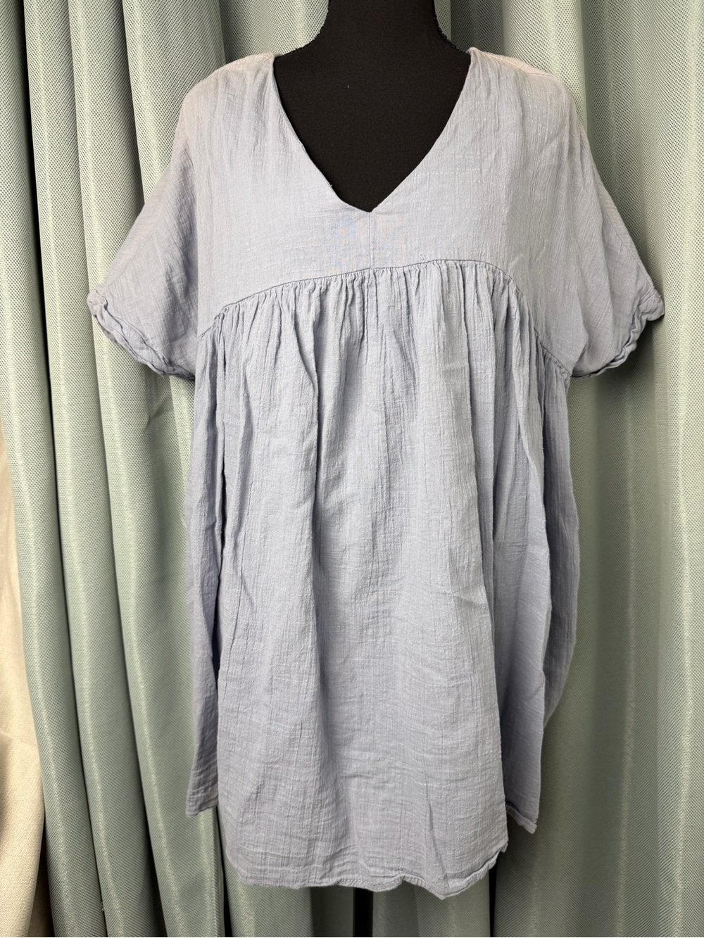 Light blue babydoll dress sz Medium 100% cotton